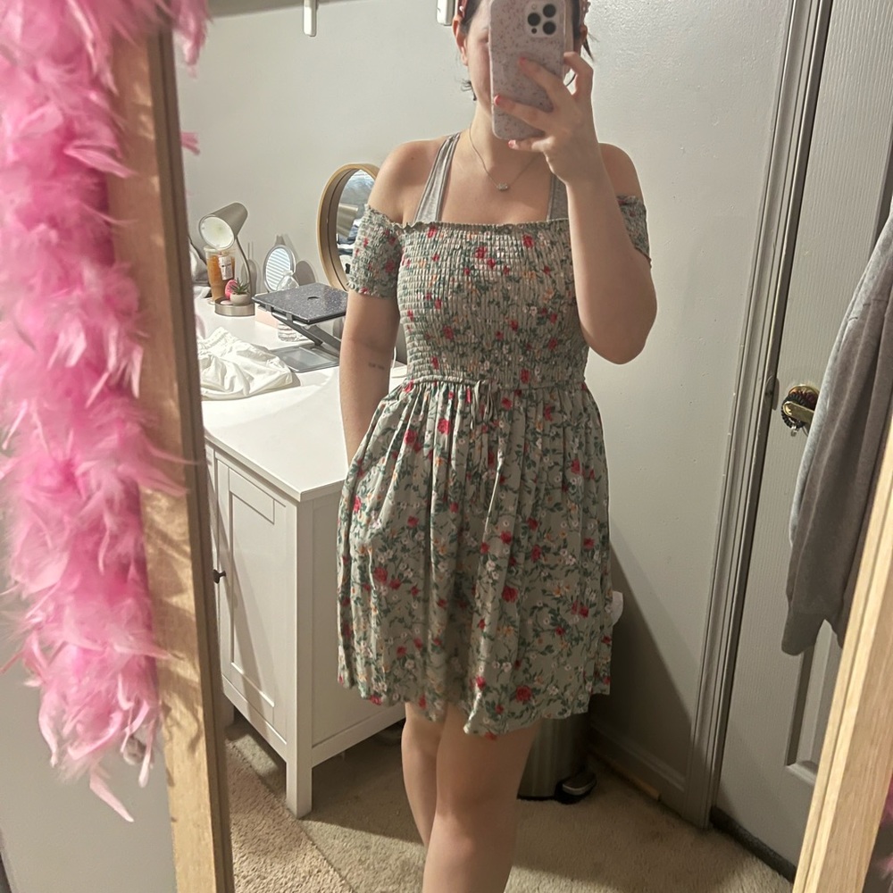gf the shoulder floral spring dress